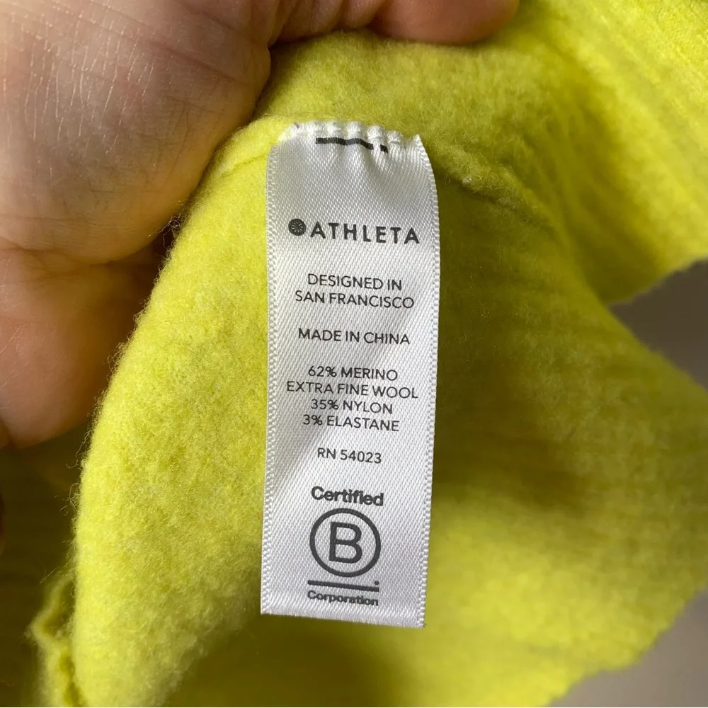 Athleta merino wool blend lime mock neck sweater - Picture 9 of 10